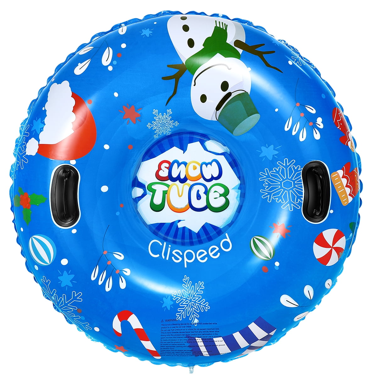 47' PVC Inflatable Snow Tube with Handles - Blue Snowman Pattern