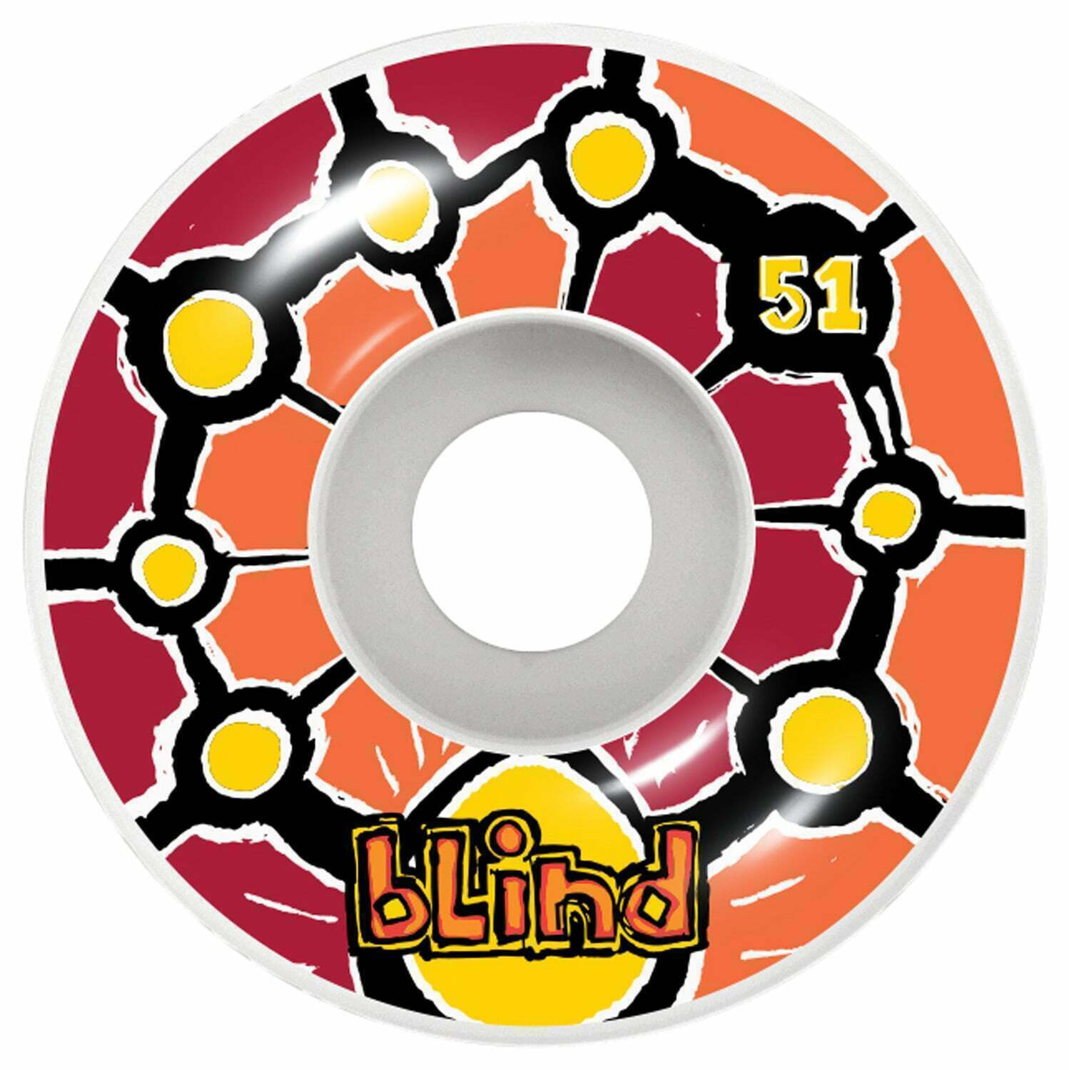 Blind Round Space V2 Wheels Red/Orange 51mm 4pk